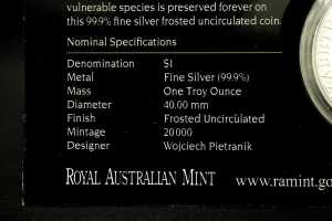 Kangaroo Series 2010 $1 silver frosted uncirculated coin, 1oz - 4