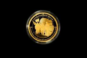 Arctic Explorers International Polar Year 2009 $5 silver gold plated proof coin, 36.31g
