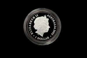HM Queen Elizabeth II Golden Jubilee of Accession 2002 $1 silver proof-like coin, 1oz - 2