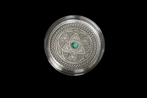 Mandala Art Celtic 2016 Fiji $10 silver antique finish coin, 3oz