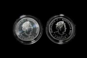 Two Star Dreaming 2020 $1 coloured fine silver uncirculated coins totalling 1oz - 2