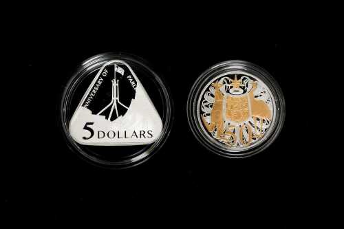 Two silver proof coins, totalling 35.93g