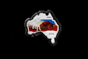 Dingo Map Shape 2016 $1 silver coin, 1oz