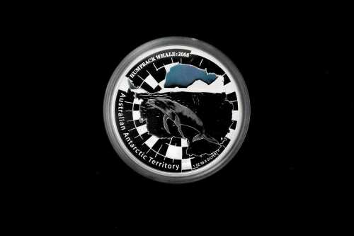 Humpback Whale Australian Antarctic Territory 2008 $1 silver proof coin, 1oz