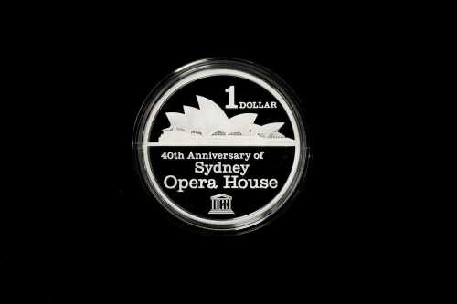 Sydney Opera House 40th Anniversary 2013 $1 silver proof coin, 1oz