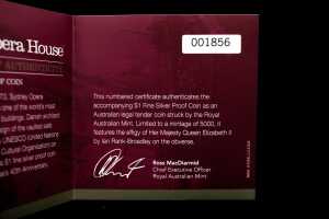 Sydney Opera House 40th Anniversary 2013 $1 silver proof coin, 1oz - 4