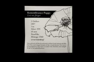 Remembrance Poppy 2017 $5 silver proof-like coin, 1oz - 4