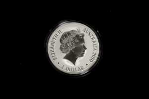 Kangaroo at Sunset F15 Privy Mark 2010 $1 silver brilliant uncirculated coin, 1oz - 2