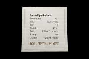 Kangaroo at Sunset F15 Privy Mark 2010 $1 silver brilliant uncirculated coin, 1oz - 5