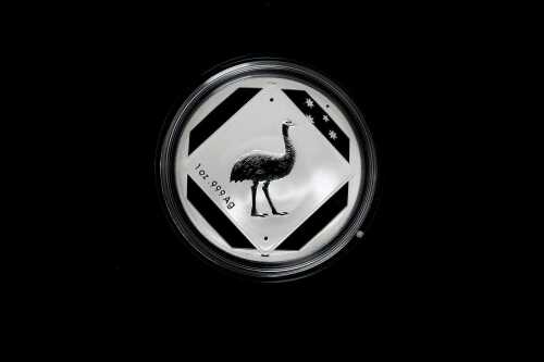 Australian Road Series Emu Road Sign 2015 $1 frosted uncirculated silver coin, 1oz