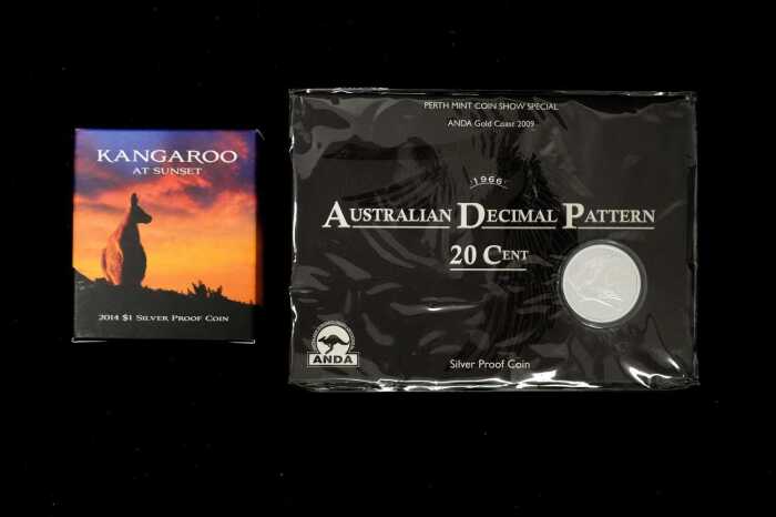 Two silver proof coins
