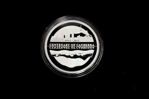 Centenary of Canberra 2013 $5 fine silver proof coin, 36.31g