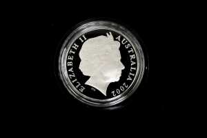 Melbourne Mint 130 Years 2002 $1 silver and gold proof coin, 1oz silver 0.25g gold - 2