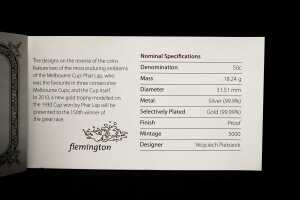 150th Running of the Melbourne Cup 2010 50c selectively gold plated silver proof two-coin set - 5
