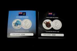 Two Marine Animal 2010 $2 .925 silver proof coins, totalling 1oz - 4