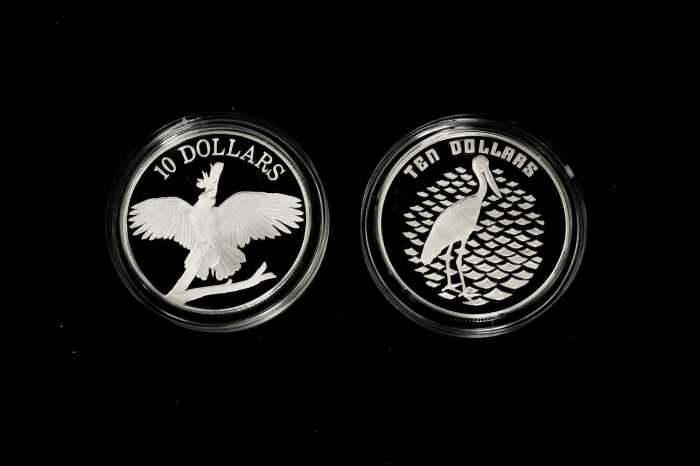 Two Birds of Australia $10 .925 silver proof coins, 20g each