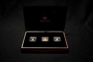 1919-1921 Kookaburra Patterns 2019 25c fine silver poof three-coin set, totalling 3/4oz - 4