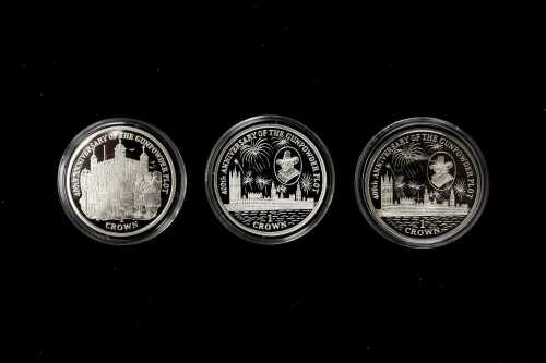 Isle of Man three silver coin collection