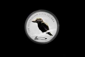 The Australian Kookaburra Silver Coin Series 2007 gilded edition $1 specimen silver coin, 1oz