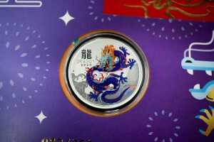 Two 2024 Year of the Dragon half ounce silver coins. - 2
