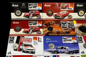 Group of motor racing-themed collectable coins and PNCs - 2