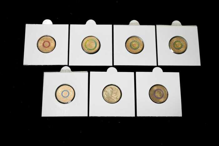 Group of Australian decimal coloured $2 coins