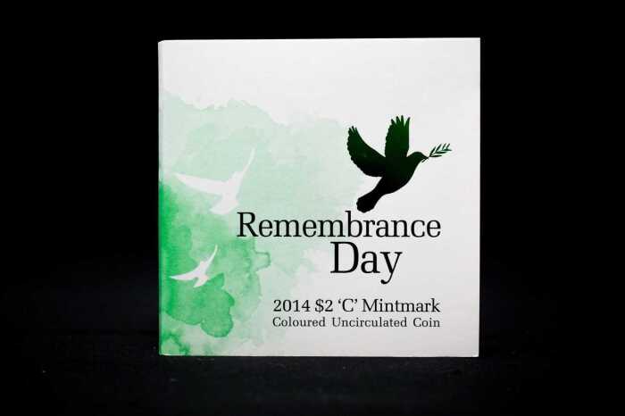 2014 C mint mark Remembrance Day $2 coin