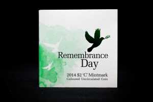 2014 C mint mark Remembrance Day $2 coin