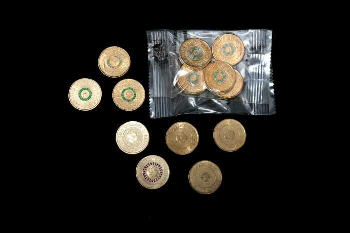 Group of Australian coloured $2 coins