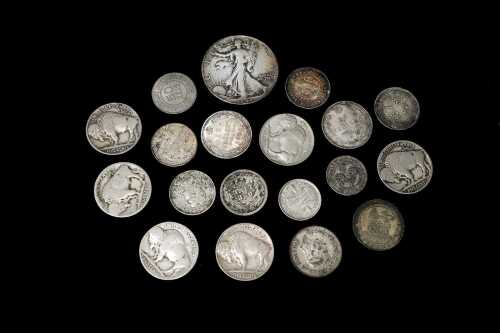 Group of world silver coins.
