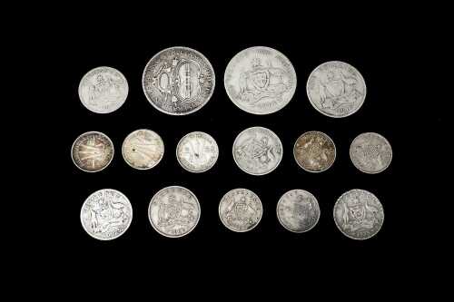 Group of Australian pre decimal silver coins (pre 1946)
