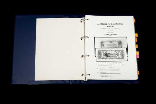 Australian Banknotes Collection Album, with 13 pre-decimal banknotes