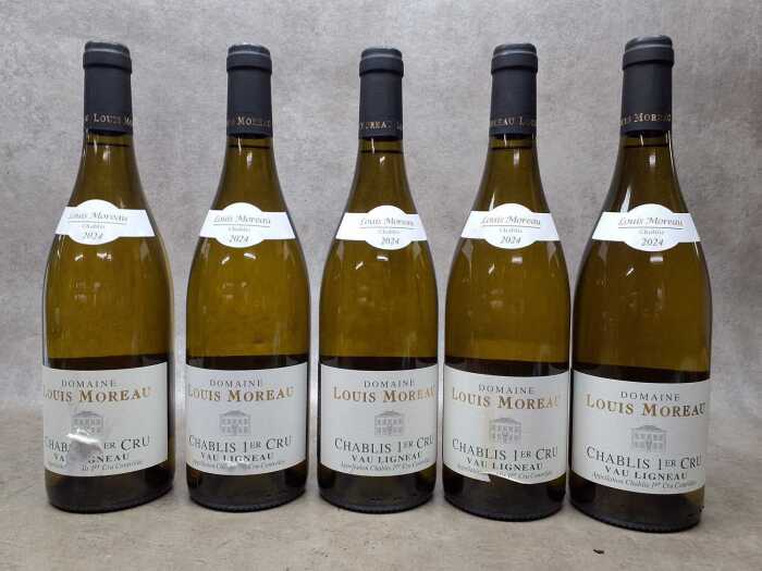 Domaine Louis Moreau Chablis Premier Cru Vau Ligneau 2024, five bottles