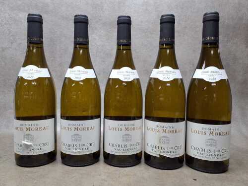 Domaine Louis Moreau Chablis Premier Cru Vau Ligneau 2024, five bottles