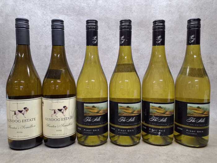 Mixed white wine, six bottles