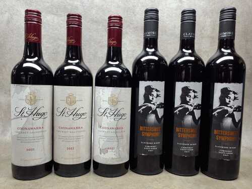 Mixed red wines, six bottles