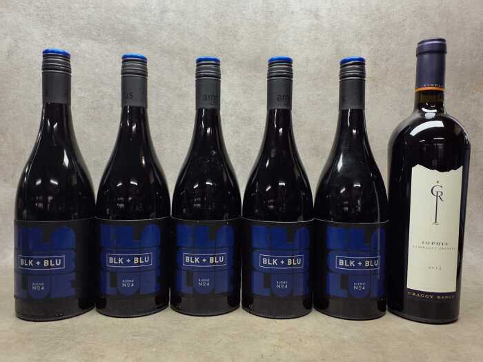 Mixed red wines, six bottles