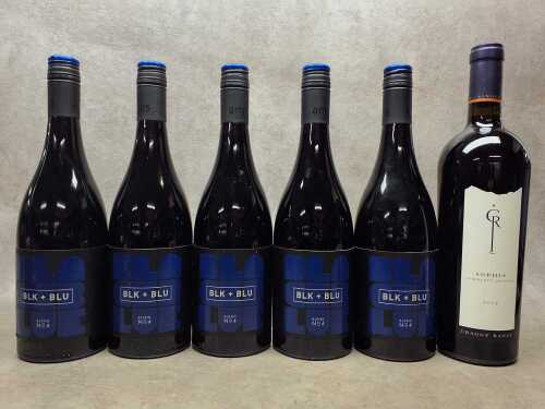 Mixed red wines, six bottles