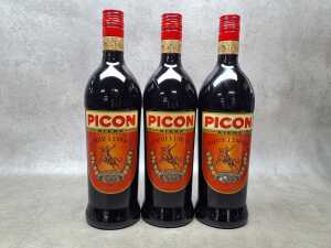 Picon Bi&egrave;re French bitter-orange aperitif, three bottles