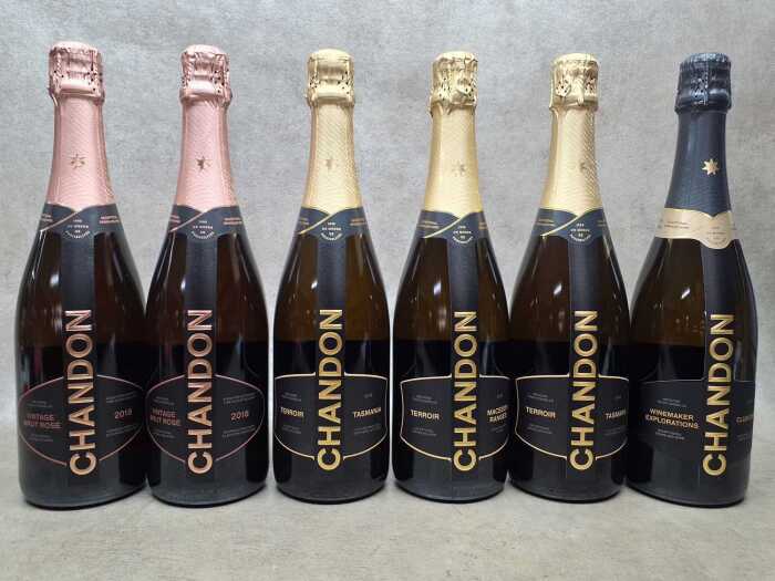 Mixed Chandon sparkling wine, six bottles