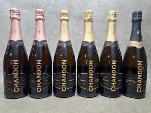 Mixed Chandon sparkling wine, six bottles