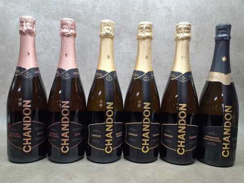 Mixed Chandon sparkling wine, six bottles
