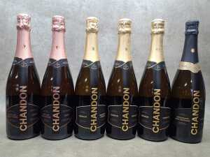 Mixed Chandon sparkling wine, six bottles