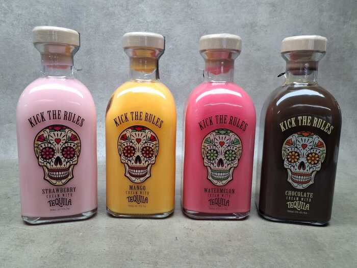 Kick The Rules Cream With Tequila, four bottles