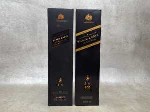 Johnnie Walker Black Label 12-year-old blended Scotch whisky, two bottles