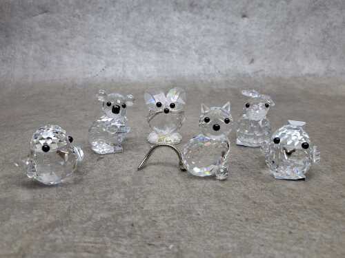 Six Swarovski Crystal animal figures