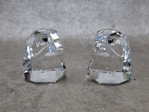 Pair of Swarovski Crystal Eagle Heads