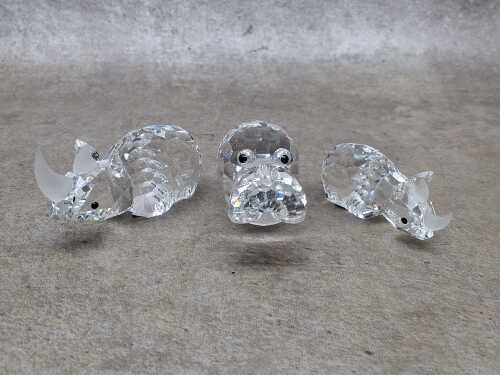Three Swarovski Crystal animal figures