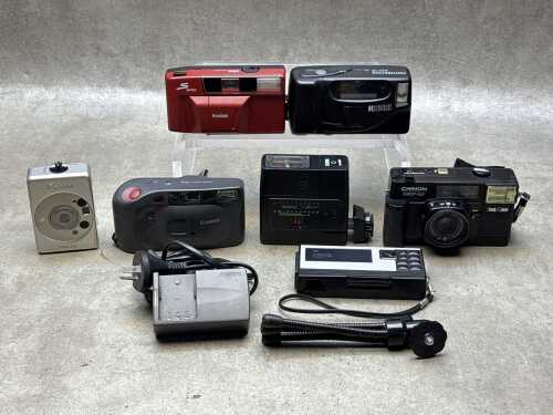 Assorted point and shoot film cameras