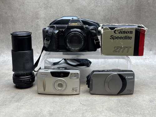 Three Canon film cameras